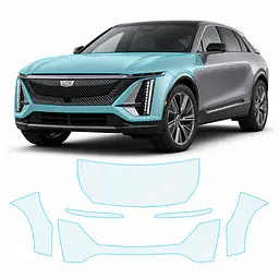 Антигравійна захисна бронеплівка за лекалами для Cadillac Lyriq EV 2022- передня частина авто (капот бампер крила))