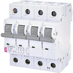 Автоматичний вимикач ETI ETIMAT 6 3p+N C 25 А (6 kA) (2146518)