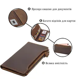 Гаманець 14596 шкіряний Vintage коричневий - мініатюра 4