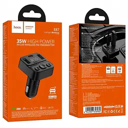 FM трансмітер автомобільний Hoco E87 Delta Bluetooth 5.4, 35W, USB C 20W PD QC AFC, USB A 5V 3A, USB A 5V 0.5A - мініатюра 6