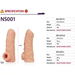 Насадка на член Kokos Nude Sleeve NS 001 L - мініатюра 5