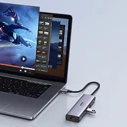 Док-станція USB3.1 Type-C --> HDMI 4K60Hz/USB 3.0x2/RJ45/SD/TF/PD 100W Ugreen CM512 Сіра - мініатюра 6
