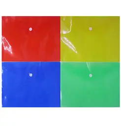 Папка-кнопка А5, 16 мкм, матова, 17x24 см, 4 кольори, 4 шт. в упаковці