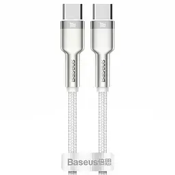 Дата кабель Baseus Cafule Metal Type-C to Type-C 100W (2m) (CATJK-D) Білий