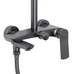 Душова система універсальна Qtap Slavonice Gunmetal Black PVD з виливом QTSLA111GMB45910 - мініатюра 3