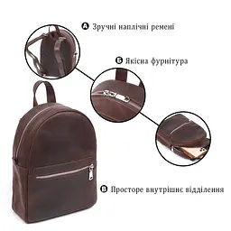 Вінтажний жіночий рюкзак Shvigel 16314 коричневий - мініатюра 4