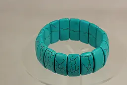 Браслет Xuping Jewelry імітація бірюзи з чорними прожилками 19 см сріблястий