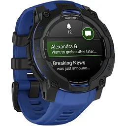Смарт-годинник Garmin Instinct 3 AMOLED 45mm Black with Blue Band (010-02936-03) [156743] - мініатюра 3
