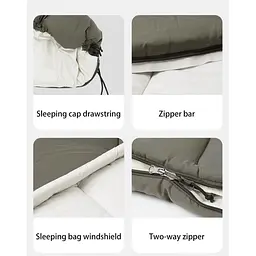 Спальник Naturehike LD250 (CNK2300SD016) +7°C - з капюшоном - темно-зелений - мініатюра 3