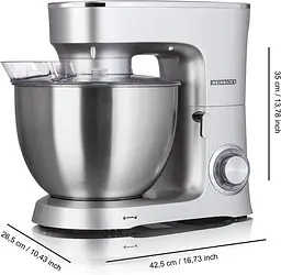 Міксер планетарний-тестоміс Heinrich's HKM 8078 Silver 8.0 л - мініатюра 2