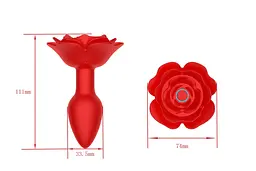 Анальна пробка Rose Rotating червона - мініатюра 8