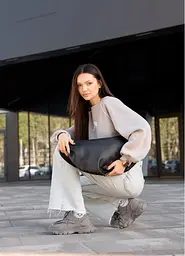 Сумка жіноча Sambag HOBO BAG-GLOVE Чорна 28 х 58 х 4 см (53400001) - мініатюра 6