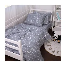 Постільна білизна MirSon 012 Grey Stars Фланель 160х220 Полуторний Євро (2200009653094)