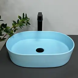 Умивальник VBI Verona 50 blue matt накладний VBI-011321, Синий - мініатюра 2