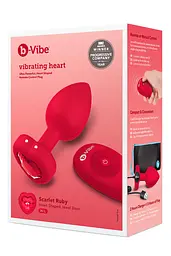 Анальна пробка B-Vibe Vibrating Heart M/L 10.5 см (червоний) - мініатюра 3
