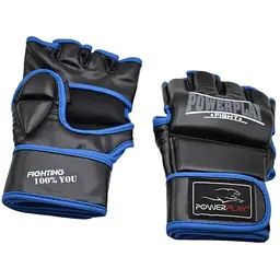 Рукавиці для MMA PowerPlay 3058 Black/Blue - M - мініатюра 2
