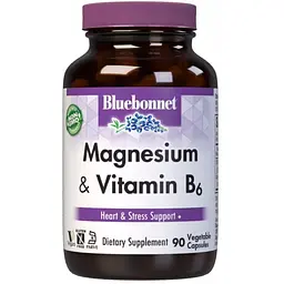 Магний + Витамин В6 Bluebonnet Nutrition 90 вегетарианских капсул