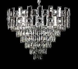 Люстра кришталева Splendid Ray L2012-600/10, 10 ламп, Е14, хром, білий, сучасний стиль, регульована висота 55-95 см - мініатюра 2