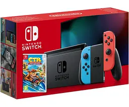 Ігрова консоль Nintendo Switch Neon Blue-Red Upgraded version + Гра Crash Team Racing Nitro-Fueled - мініатюра 5