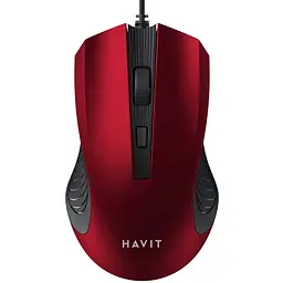Дротова миша Havit USB чорно-червона (HV-MS752)