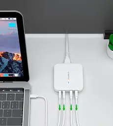 Мережевий зарядний пристрій Choetech PD8008 100W Desktop GaN Charger White (PD8008-EU-WH) [100838] - мініатюра 6
