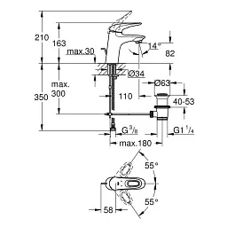 Змішувач для умивальника Grohe EuroStyle S-size одноважільний Білий 30412 - мініатюра 2