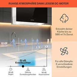 Витяжка Klarstein Chandelier L 590 м³/год острівна (10033106) - мініатюра 6