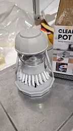 Щітка для посуду з дозатором для миючого засобу Cleaning Pot Brush з підставкою, Kitchen Master Сірий 85607 - мініатюра 5