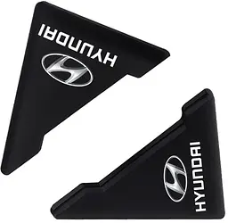 Захист кутів дверей Hyundai 2 шт Гумові 45х58х47 мм на скотчі Чорні Посилені (протиударні чохли від сколів) - мініатюра 2