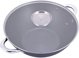 Котел чавунний "Wok", з антипригарним покриттям та аромо-кришкою Kamille Ø14,5Ø32х11см kuh0007267 - мініатюра 4