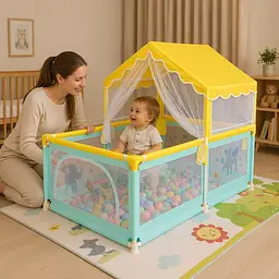 Манеж-ігровий майданчик / Дитячий ігровий манеж з москітною сіткою / Манеж-намет / Манеж для дітей 180х120 см