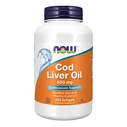 Риб'ячий жир з печінки тріски Now Foods Cod Liver Oil 650 мг 250 sgels
