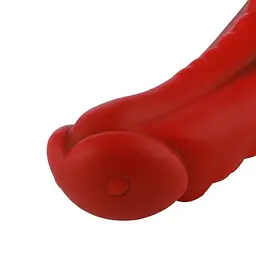 Фалоімітатор Hismith 8.35″ Curved Silicone Dildo Red Monster Series система KlicLok для секс-машин - мініатюра 4