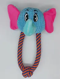 М'яка іграшка для собак невеликих порід з мотузкою: Dog, Monkey & Elephant - мініатюра 2