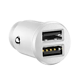 Автомобільний зарядний пристрій Baseus Grain Car Charger 2USB 3,1A CCALL-ML02 White - мініатюра 2