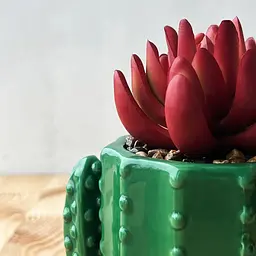 Горщик зі штучною рослиною МВМ My Home, 8,5 см, зелений (DH-FLOWERS-15 PINK/GREEN) - мініатюра 2