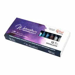 Набір акварельних фарб GRANULATION 12 кол 10 мл туба картон ROSA Gallery (4823098544135)