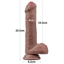 Фалоімітатор Lovetoy Dual-Layered Silicone Nature 20.5 см коричневий - мініатюра 2
