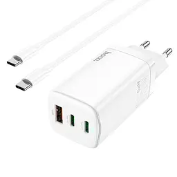Зарядний пристрій 3 порти Hoco N16 65w GaN wall charger - мініатюра 2