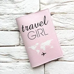 Обкладинка для паспорта Travel girl 4 (рожевий)