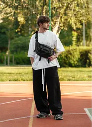 Чоловіча сумка бананка Sambag Dynamicdart чорна 38 × 21 × 7 см (80411001m) - мініатюра 5