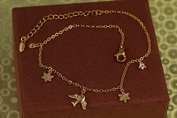 Браслет Xuping Jewelry на ногу пташка і квіточки 29 см золотистий