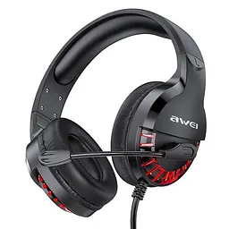 Дротова гарнітура Awei ES-770i Gaming earphone with LED, USB, 3.5mm, 2.1m, black - мініатюра 2