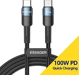 Кабель Essager Star 100W USB Charging Cable Type C to Type C 1 м Blue (EXCTT1-XC03) - мініатюра 8