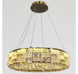 Світлодіодна люстра підвісна Artlight 8003/500GD з прозорим скляним кільцем в золотому кольорі, 38W - мініатюра 4