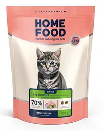 Корм для кошенят Home Food зі свіжою куркою 0,4кг