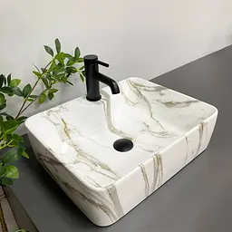Умивальник VBI Forli marmo glossy накладний VBI-011105, Мармур - мініатюра 1