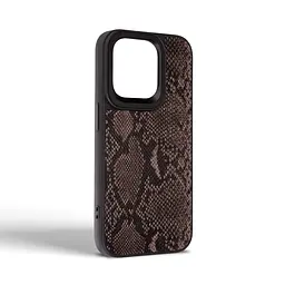 Кожаный чехол для Apple iPhone 15 Pro, Harder Genuine Snake, черный, термополиуретан ТПУ + экокожа с имитацией змеиной кожи, панель, защита корпуса, противоударный, микрофибра, рамка вокруг камеры, защита всего корпуса, (ARM76783) - мініатюра 2