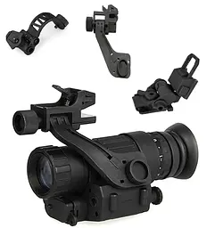 Тактичний монокуляр нічного бачення Night Vision PVS-14 + адаптер на шолом L4G24 + J-arm Mount + Ріг дугою