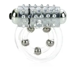 Подвійне віброкільце CalExotics Maximus Ring 5 Stroker Beads, 6х2.5 см (прозорий) - мініатюра 5